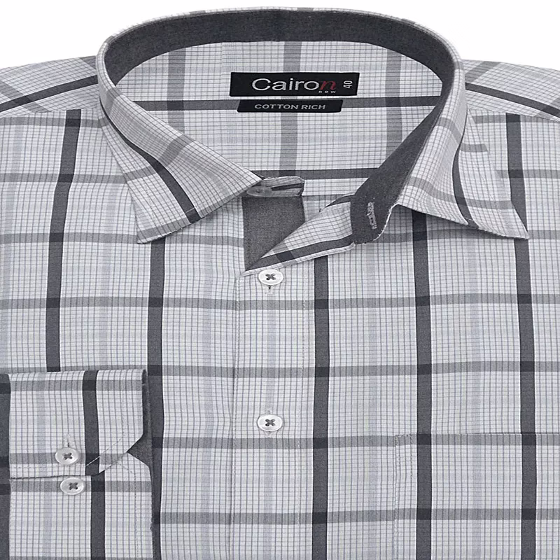 CAIRON GREY CHECK EXECUTIVE FORMAL SHIRT