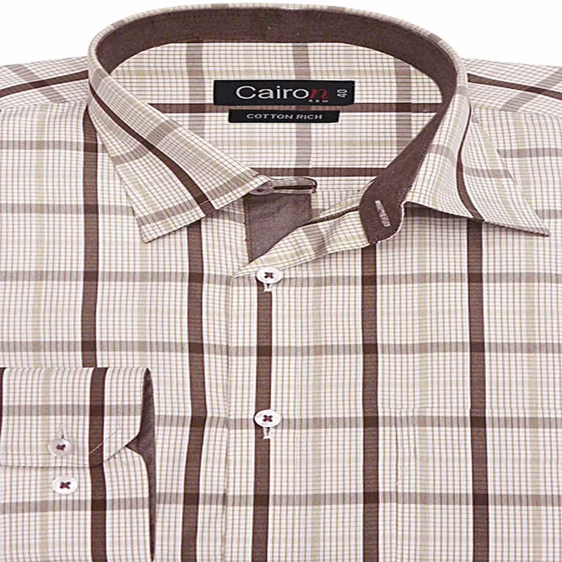 CAIRON BROWN CHECK EXECUTIVE FORMAL SHIRT