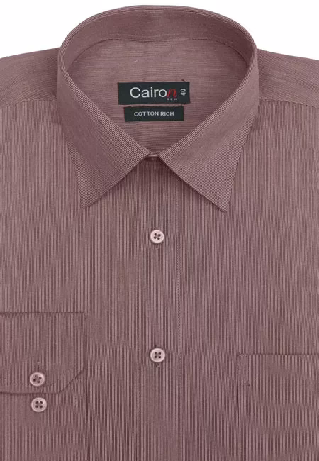 MAROON PIN STRIPE EXECUTIVE FORMAL SHIRT - Image 2