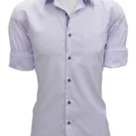 CAIRON PURPLE SELF PATTERN SMART FORMAL SHIRT