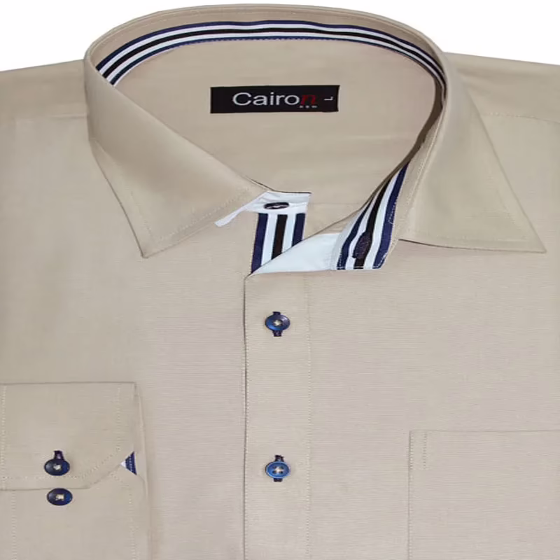 BEIGE SOLID SMART FORMAL SHIRT