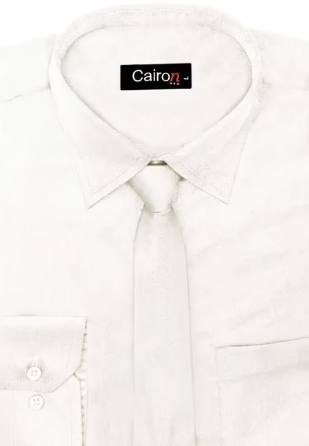 CAIRON WHITE SATIN SOLID CLUBWEAR SHIRT