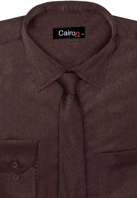 CAIRON MAROON SATIN SOLID CLUBWEAR SHIRT