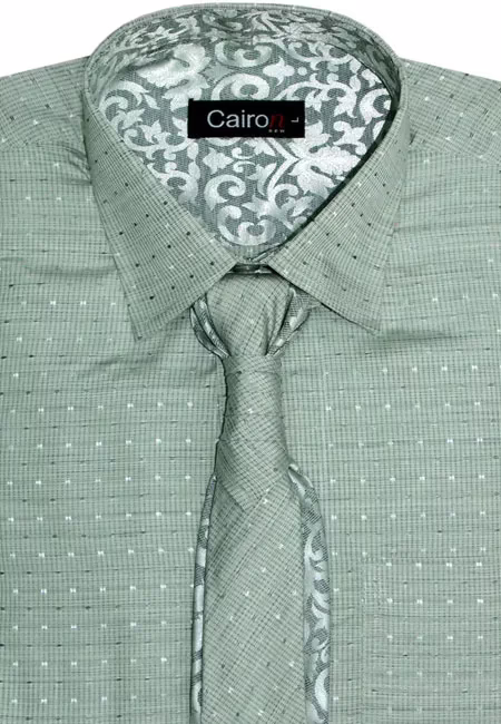 CAIRON GREEN SATIN SOLID CLUBWEAR SHIRT - Image 2