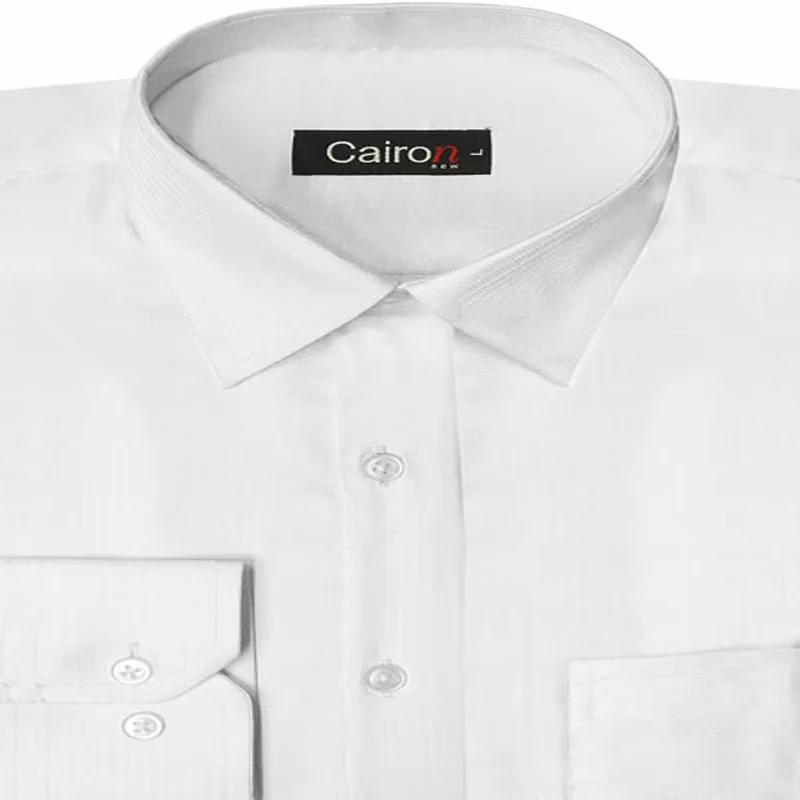 CAIRON WHITE SATIN SOLID CLUBWEAR SHIRT