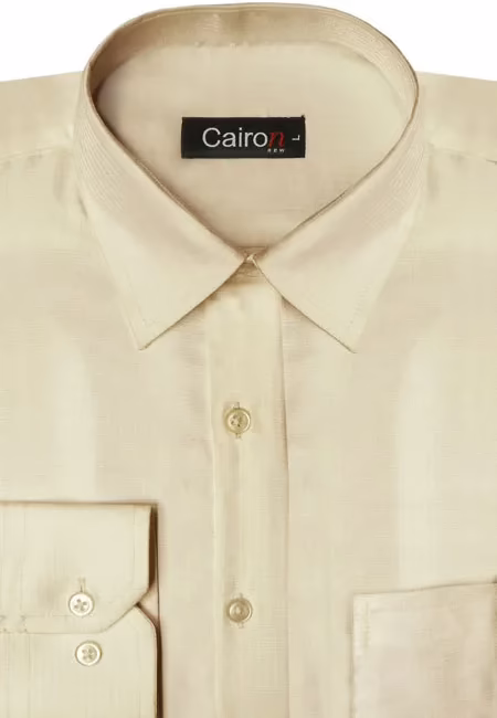 BEIGE SATIN SOLID CLUBWEAR SHIRT - Image 2