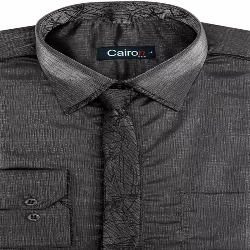 GREY SATIN SOLID CLUBWEAR SHIRT