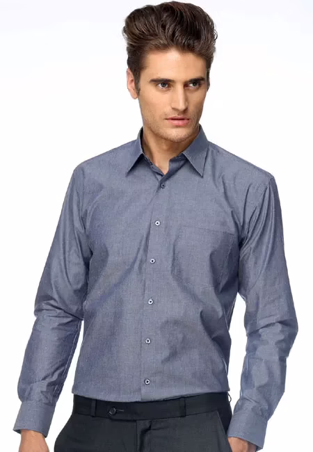 CAIRON NAVY BLUE SOLID CLUBWEAR SHIRT
