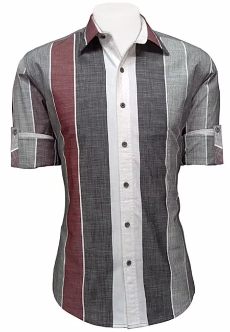 CAIRON RED STRIPE CASUAL SHIRT