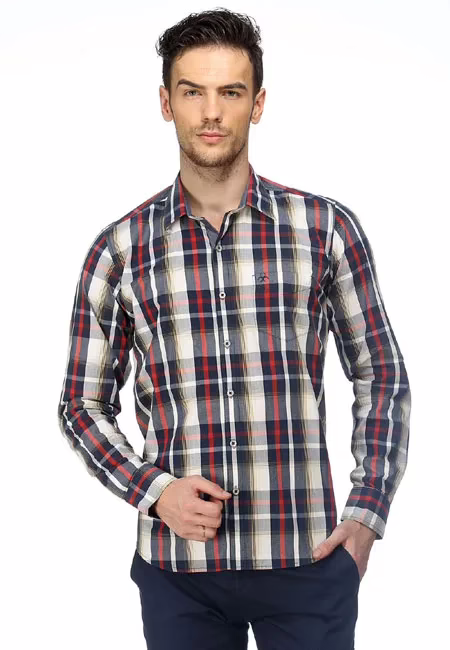 CAIRON RED CHECK CASUAL SHIRT