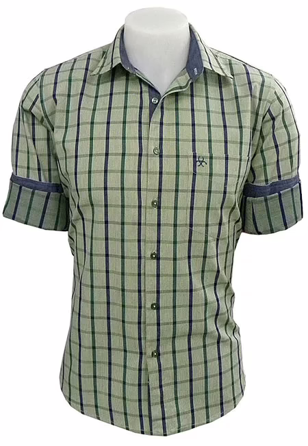 CAIRON GREEN CHECK CASUAL SHIRT