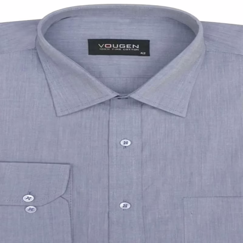 CAIRON BLUE SOLID OXFORD PREMIUM FORMAL SHIRT