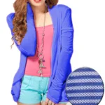 Blue  Back Power Net Full Sleeves Shrug