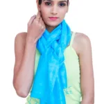 Blue Solid Self Viscose Stole