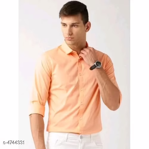 Elegant Orange Men Shirts