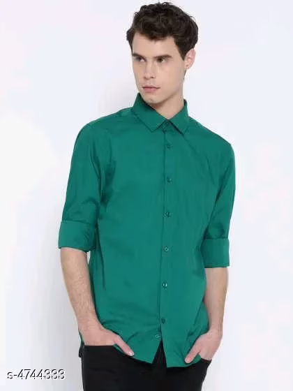 Elegant Green Men Shirts