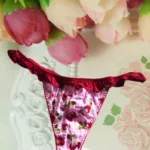 Trendy Strawberry Print Frilled Thong