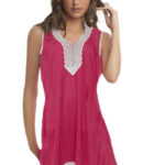 Stylish Longline Embellished Pink Tunic Top