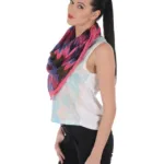 Uniscarf Blue & Pink Square cotton scarf for women