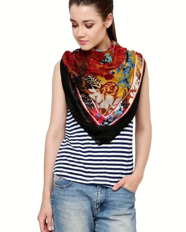 Uniscarf Black Piccaso Viscose Scarf for women