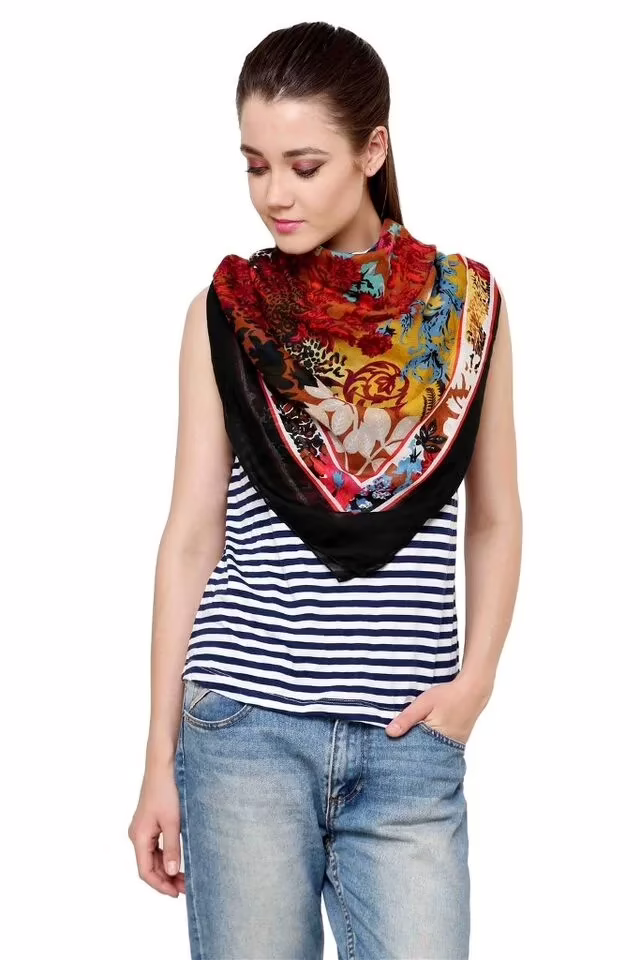 Uniscarf Black Piccaso Viscose Scarf for women