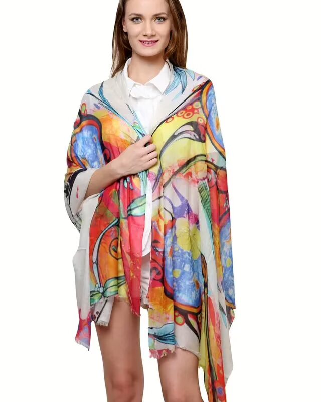 Uniscarf Digital Print Orange Desire Modal Stole