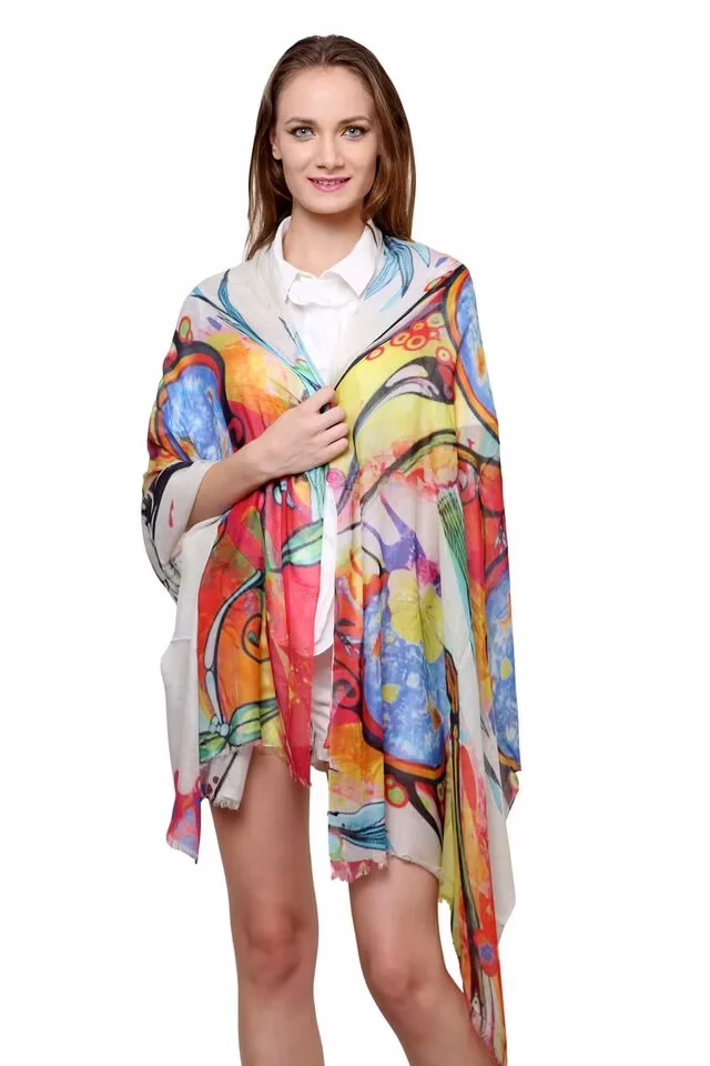 Uniscarf Digital Print Orange Desire Modal Stole