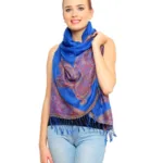Uniscarf Electric Blue Printed Modal Shawl