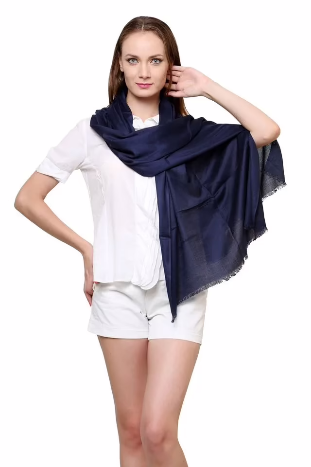 Uniscarf Pure Viscose Solid Dark Blue Stole