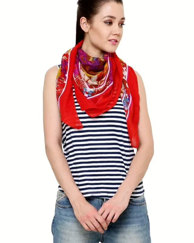 Uniscarf Red Piccaso Viscose Scarf for women