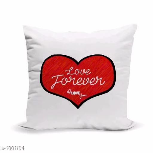 Myhra Valentines Special Heart Printed Satin Cushion Covers