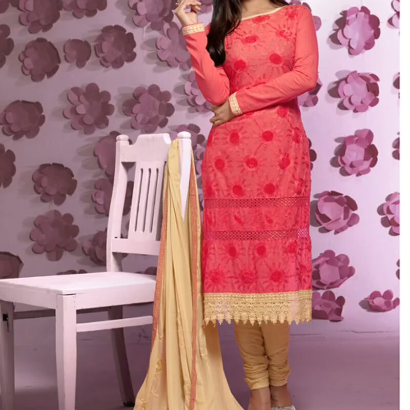VandV Attractive Look Peach Dress Material