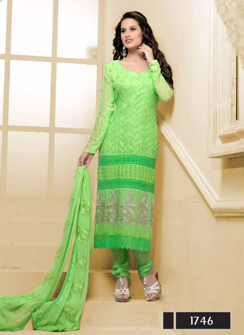 VandV Long Parrot Karachi Work Designer Salwar Suits
