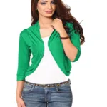 Light Green Softwear Plain Shrug