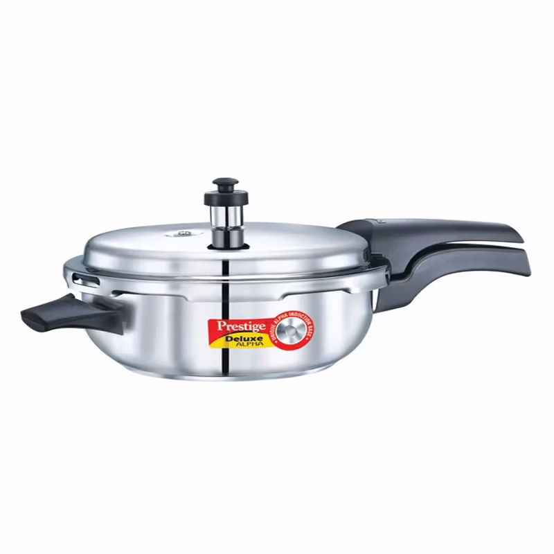Prestige Deluxe-Alpha Base Senior Pan Stainless Steel Outer Lid Pressure Cooker