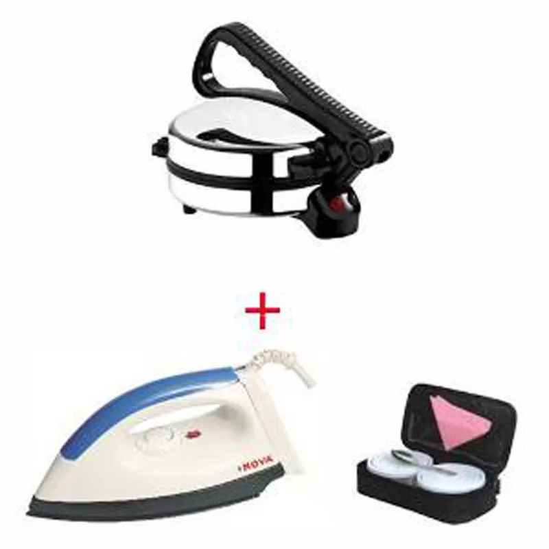 Nova N1124 Roti Maker + N103 Iron Box + Tiffin Box