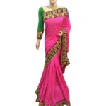 Viva N Diva Pink Colored Georgette Saree