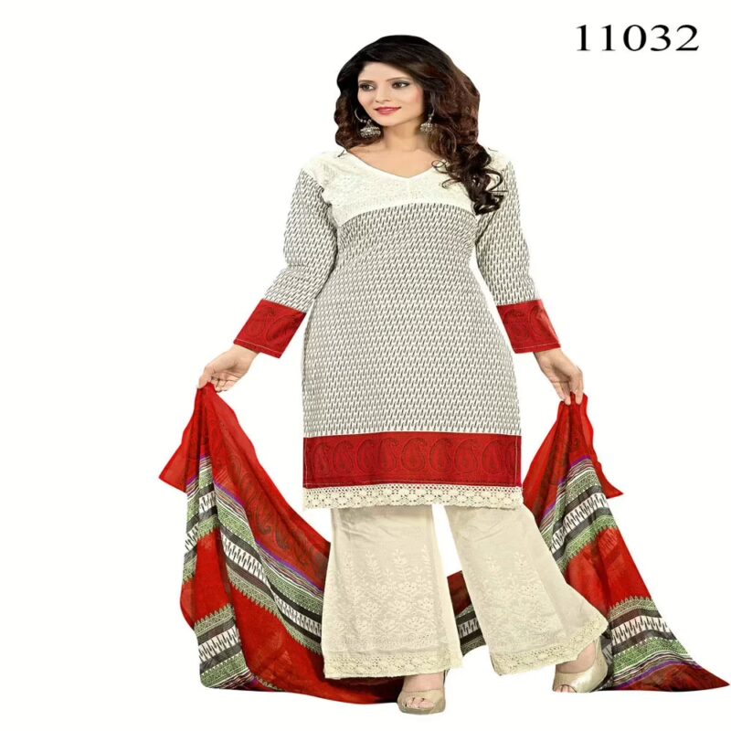 Viva N Diva Cream Colored Cotton Printed Suit.