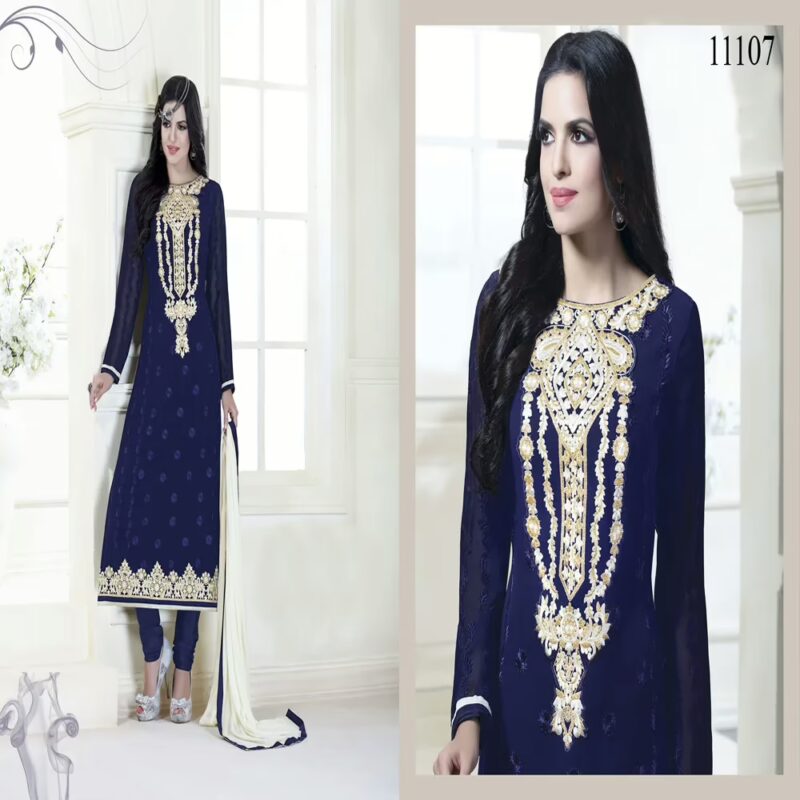 Viva N Diva Navy Blue Colored Faux Georgette Suit.