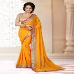 Viva N Diva Orange Colored Georgette Saree.