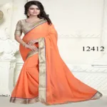 Viva N Diva Orange Colored Georgette Saree.