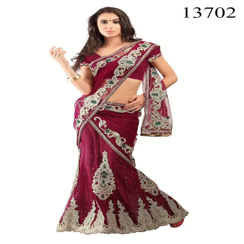Viva N Diva Magenta Colored Net Lehenga.