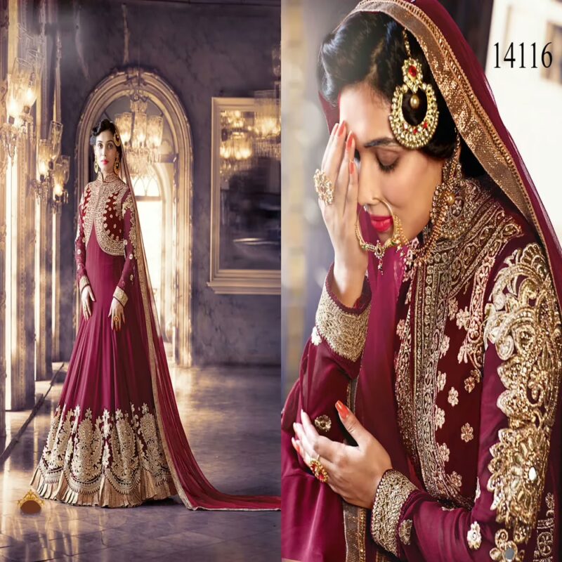 Viva N Diva Magenta Colored Pure Georgette Suit.