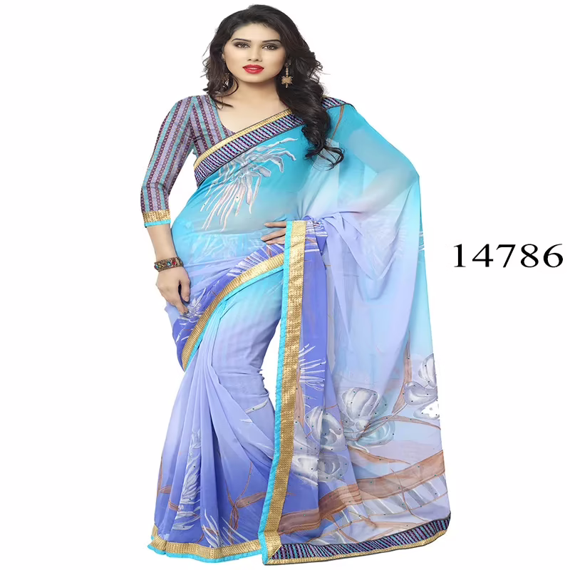 Viva N Diva Sky Blue Colored Chiffon
