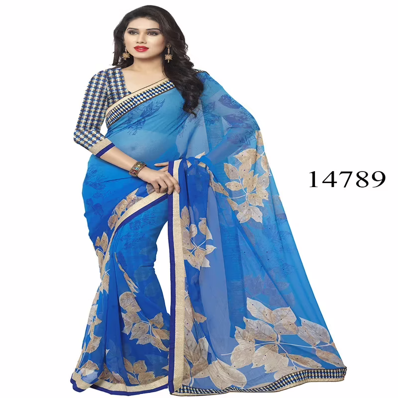 Viva N Diva Blue Colored Chiffon