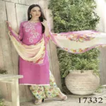 Viva N Diva Pink Colored Satin Cotton Suit.