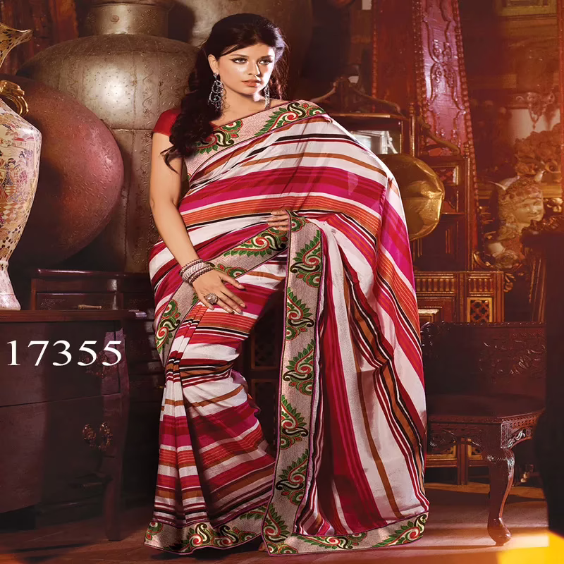 Viva N Diva Off White Colored Silk Saree