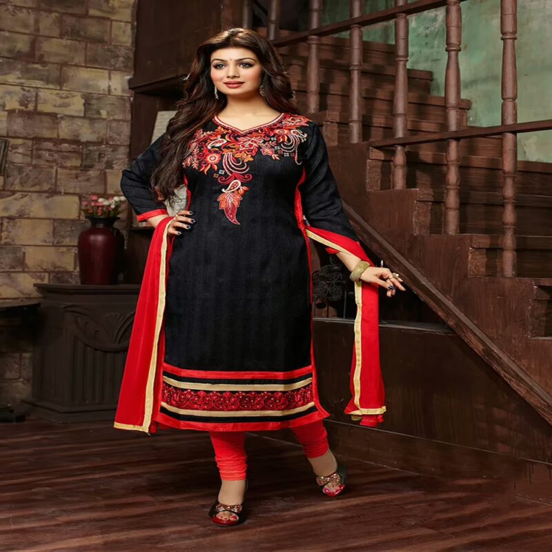 Viva N Diva Black Colored Bhagalpuri Suit.