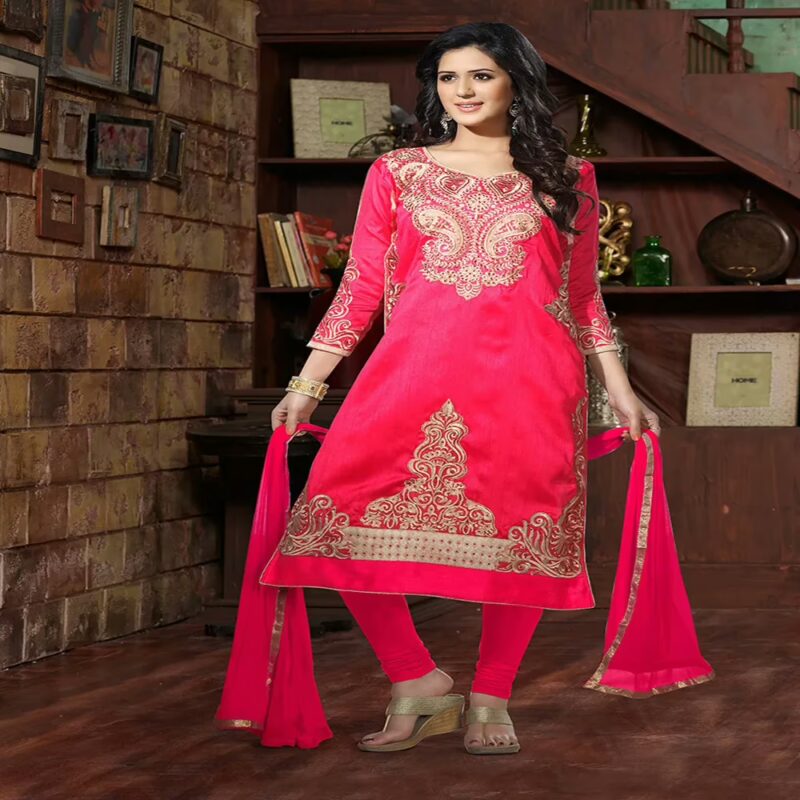 Viva N Diva Pink Colored Bhagalpuri Suit.
