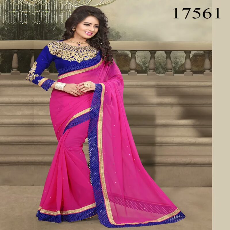 Viva N Diva Pink Colored 60 Gm. Georgette Saree